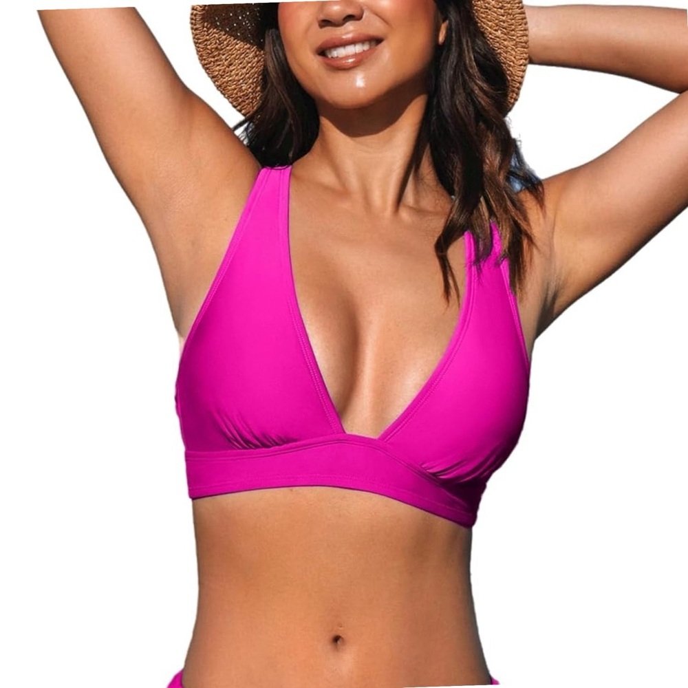 NWT Swimsuit V Neck Triangle Top Wide‎ Straps Cross Back Lace up SIZE XS